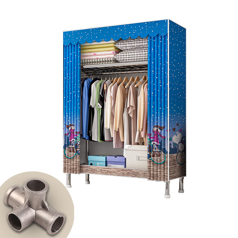 Contemporary Wardrobe Closet with Legs Steel Wardrobe Armoire