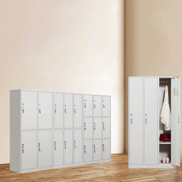 White Colour Wardrobe Contemporary Steel Home Wardrobe Closet with Lock