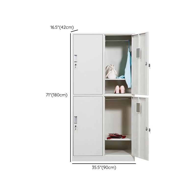 White Colour Wardrobe Contemporary Steel Home Wardrobe Closet with Lock