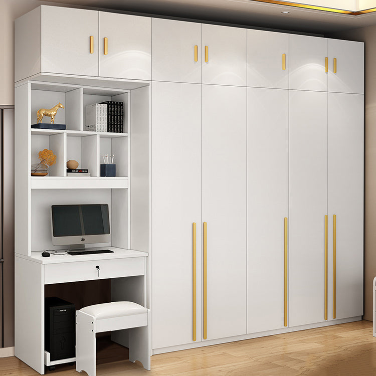 White Colour Wardrobe Wooden 1 Drawer Wardrobe Closet for Bedroom