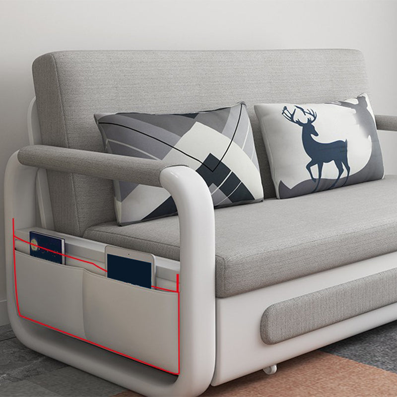Light Gray 30.70" Wide Sofa Bed Linen Sleeper Sofa with Upholstered and Storage Box