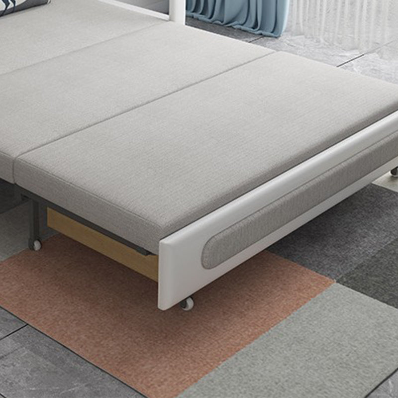 Light Gray 30.70" Wide Sofa Bed Linen Sleeper Sofa with Upholstered and Storage Box