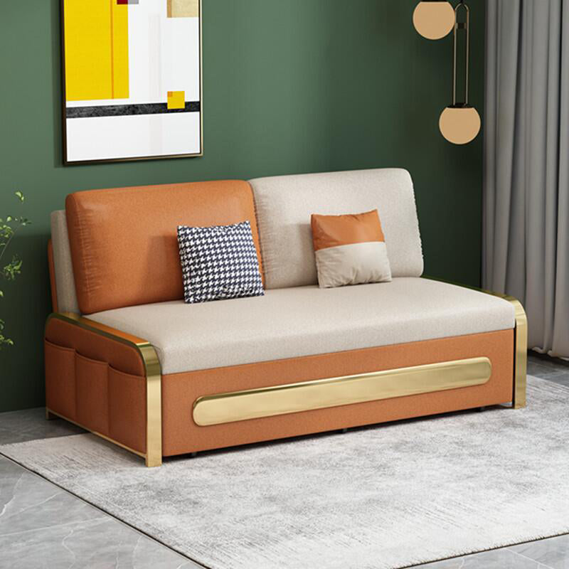 30.70" Wide Sofa Bed Faux leather Sleeper Sofa with Upholstered and Storage Box