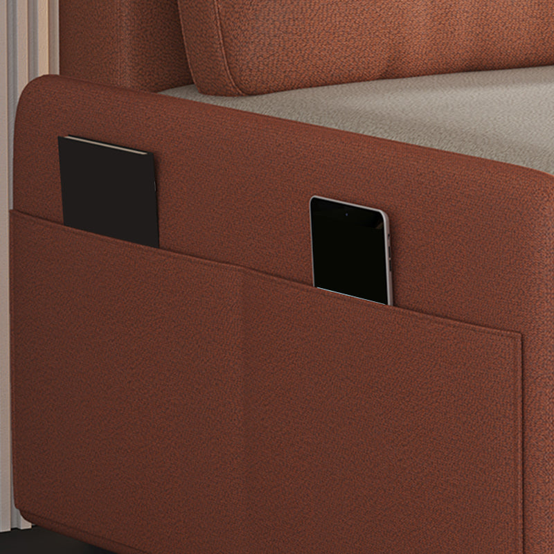 38.58" W Contemporary Faux Leather Armless Sofa Bed for Living Room