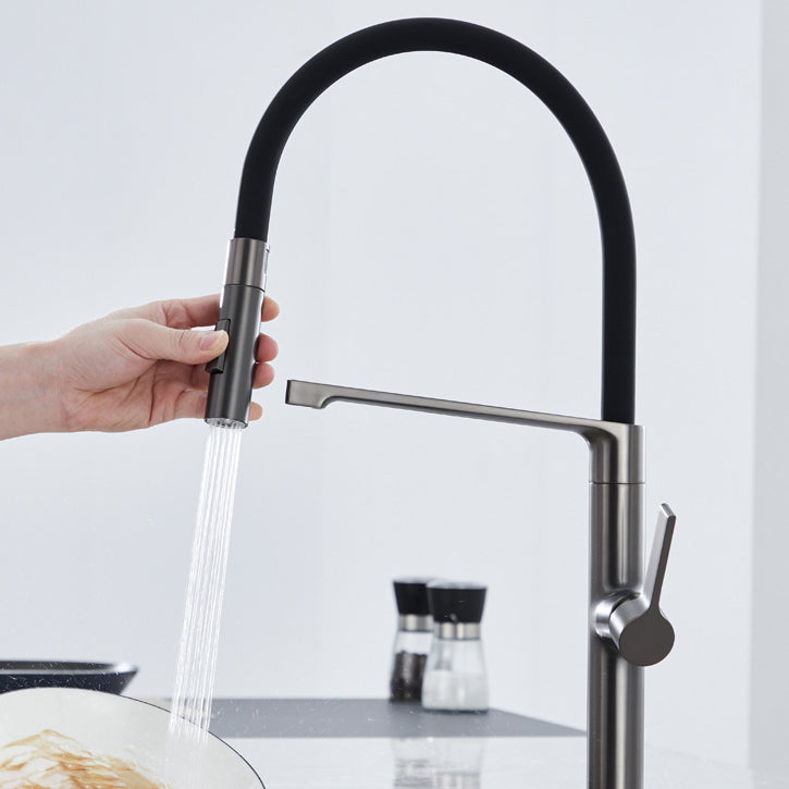 Modern Kitchen Faucet Copper Single Handle High Arc Kitchen Faucet