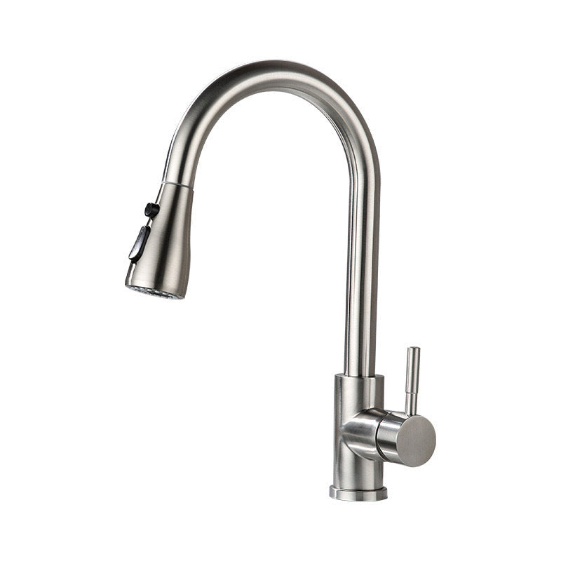Modern Kitchen Faucet Stainless Steel Single Handle High Arc Retractable Kitchen Faucet