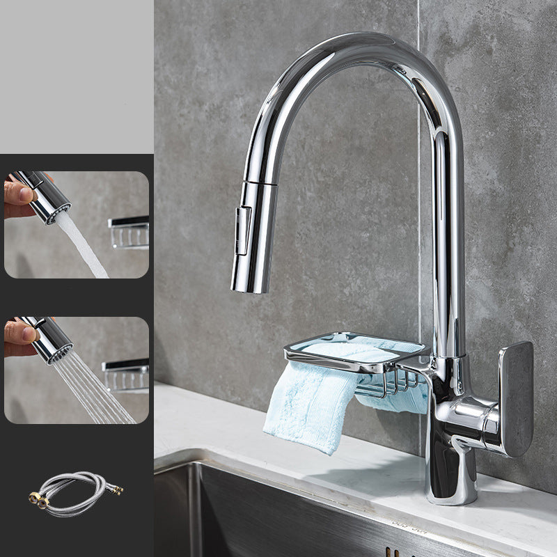 Modern Pot Filler Brass Pulldown Sprayer with Accessories Swivel Spout Kitchen Faucet