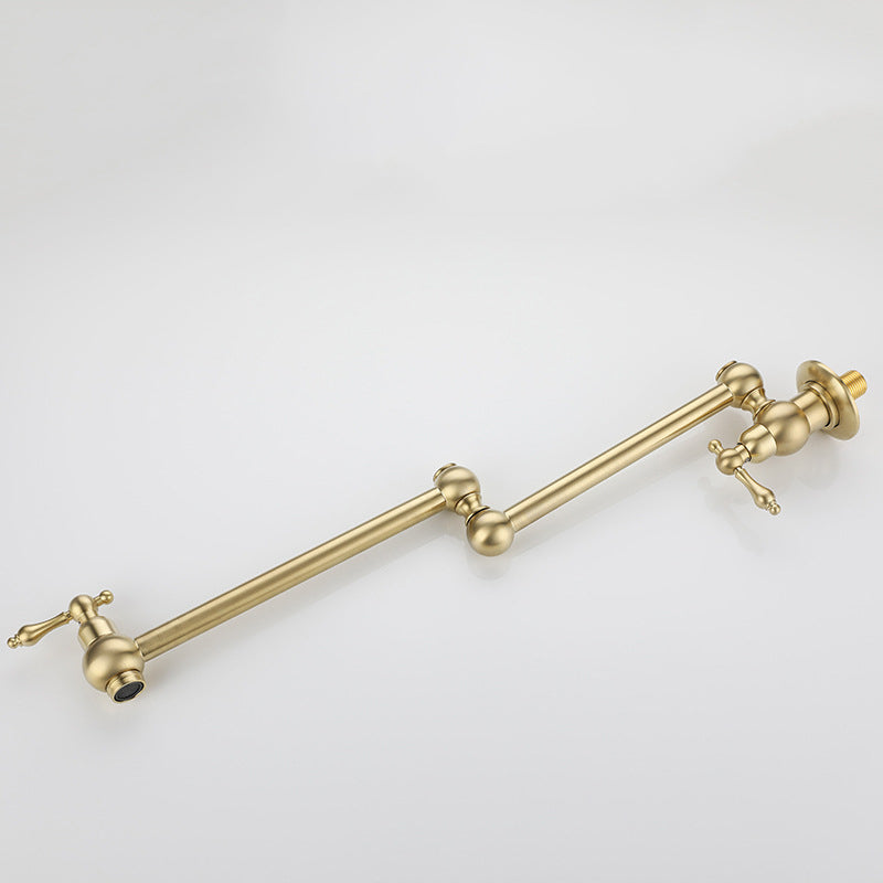 Contemporary Pull Down Wall Mounted Double Handles Pot Filler Low Profile Filler