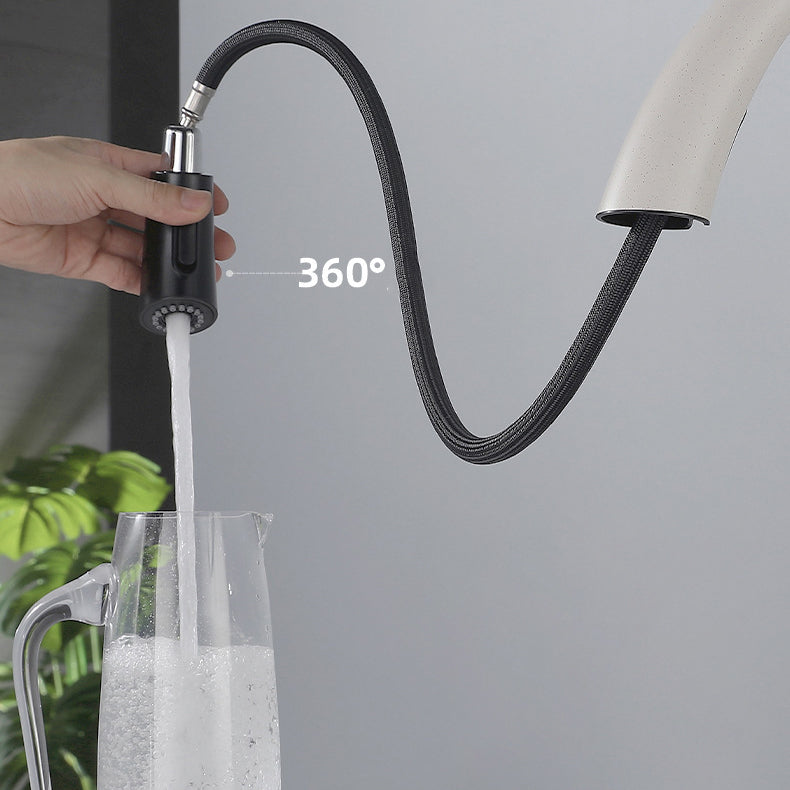 Modern Style Retractable Kitchen Faucet 304 Stainless Steel 1-Handle Kitchen Faucet