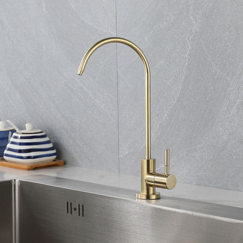 Contemporary Single Handle Kitchen Faucet Pull Down 1-Hold Bar Faucet with No Sensor