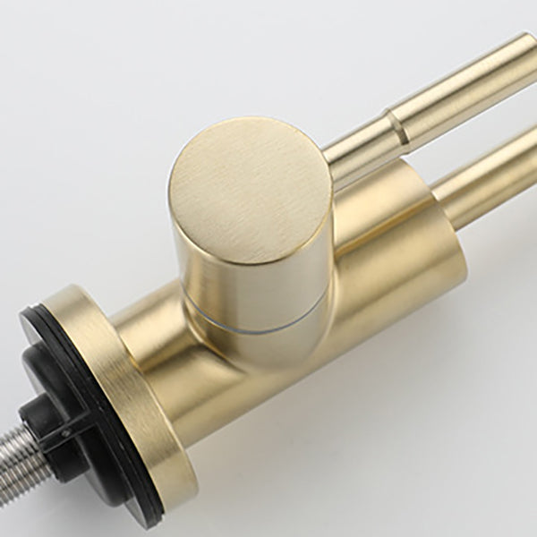 Contemporary Single Handle Kitchen Faucet Pull Down 1-Hold Bar Faucet with No Sensor