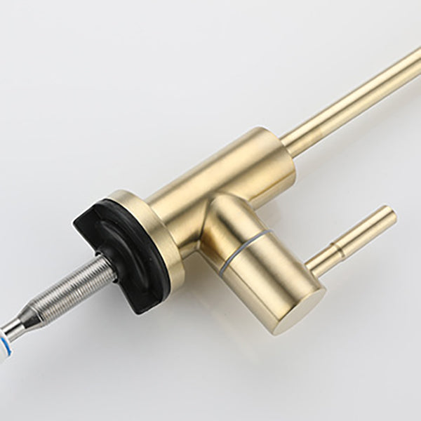 Contemporary Single Handle Kitchen Faucet Pull Down 1-Hold Bar Faucet with No Sensor