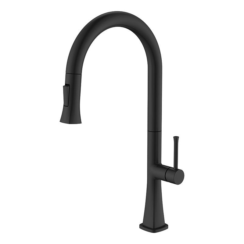 Contemporary One Handle Kitchen Faucet Pull Down 1-Hold Bar Faucet with Pull Out Sprayer