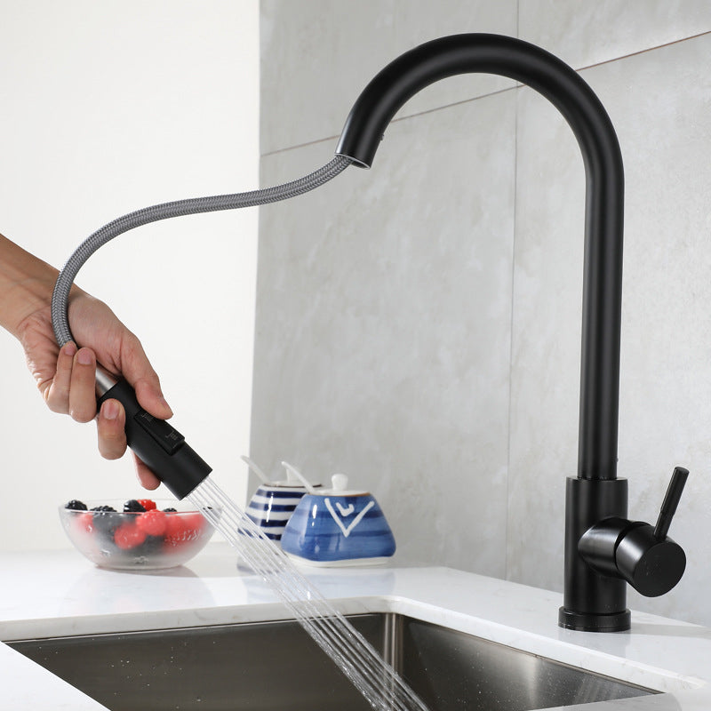 Modern Pull down Sprayer Water Filler One Handle High Arch Kitchen Faucet