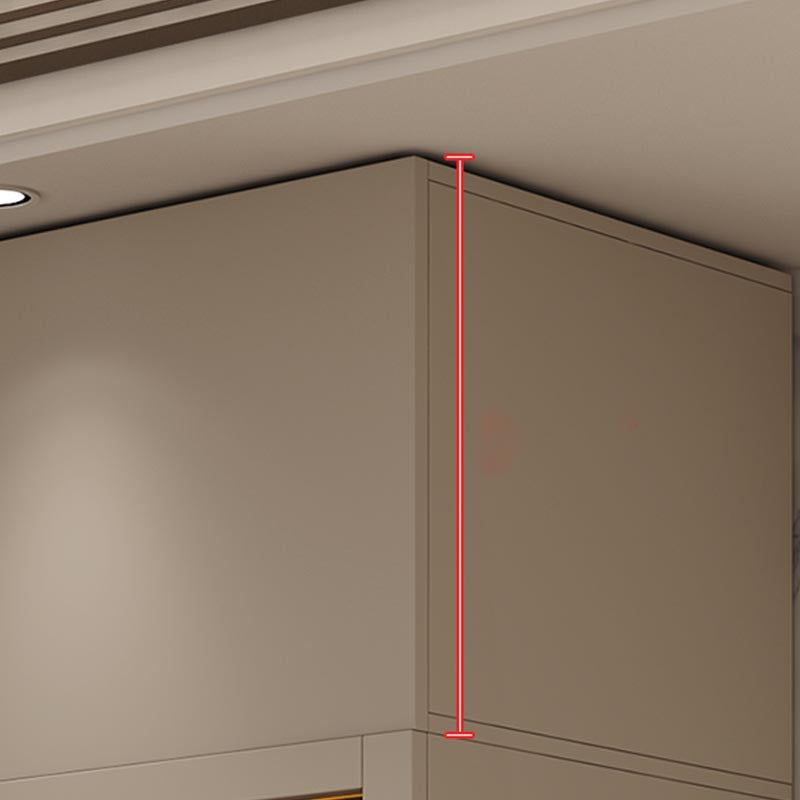 Modern Style Glass Wardrobe Cloth Rod Included Wardrobe Closet with 1-Drawer