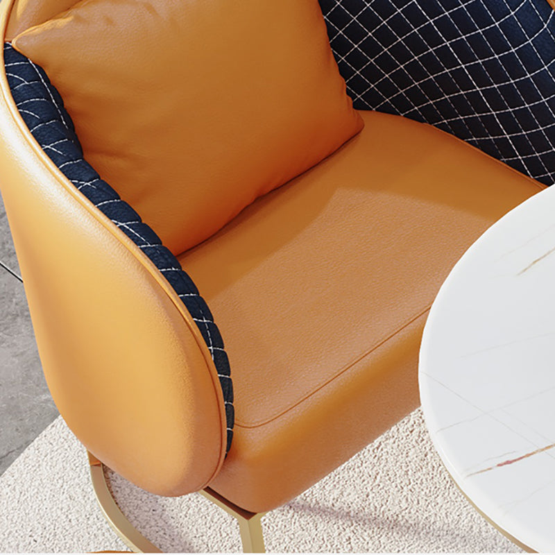 Glam Style Sintered Stone Dining Set Round 1/2/3/4/5 Pieces Dining Table Set for Home Use