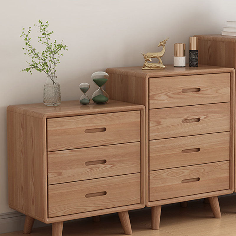 Contemporary Solid Wood Storage Chest Bedroom Vertical Chest with Drawers