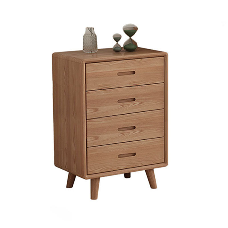 Contemporary Solid Wood Storage Chest Bedroom Vertical Chest with Drawers