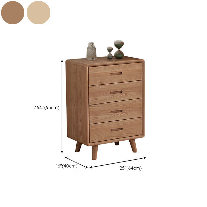 Contemporary Solid Wood Storage Chest Bedroom Vertical Chest with Drawers