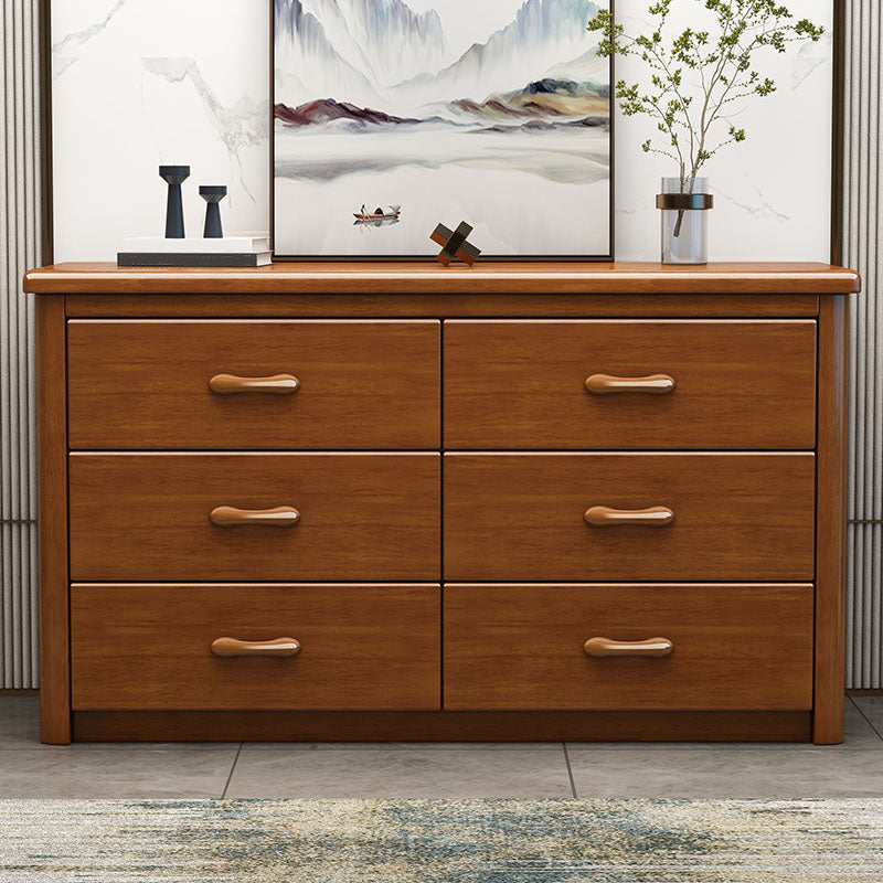 Home Contemporary Storage Chest Rubber Wood Chest with Drawers