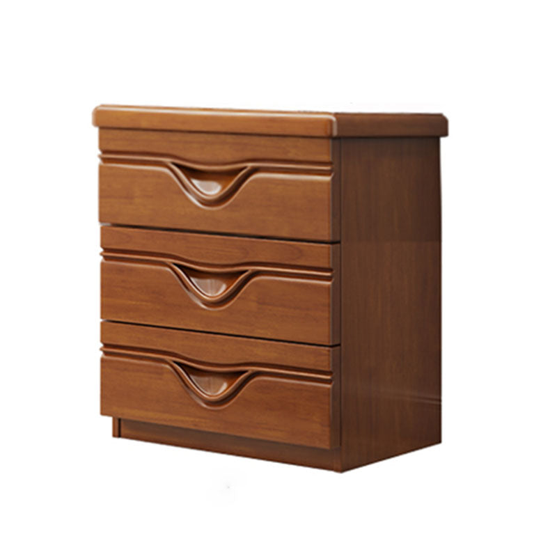 Home Contemporary Storage Chest Rubber Wood Chest with Drawers