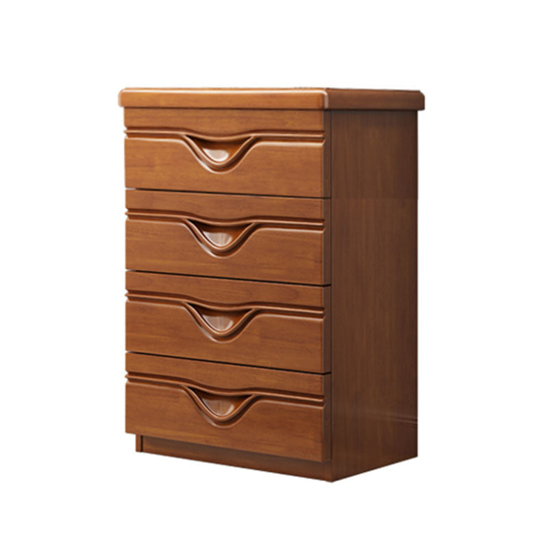 Home Contemporary Storage Chest Rubber Wood Chest with Drawers