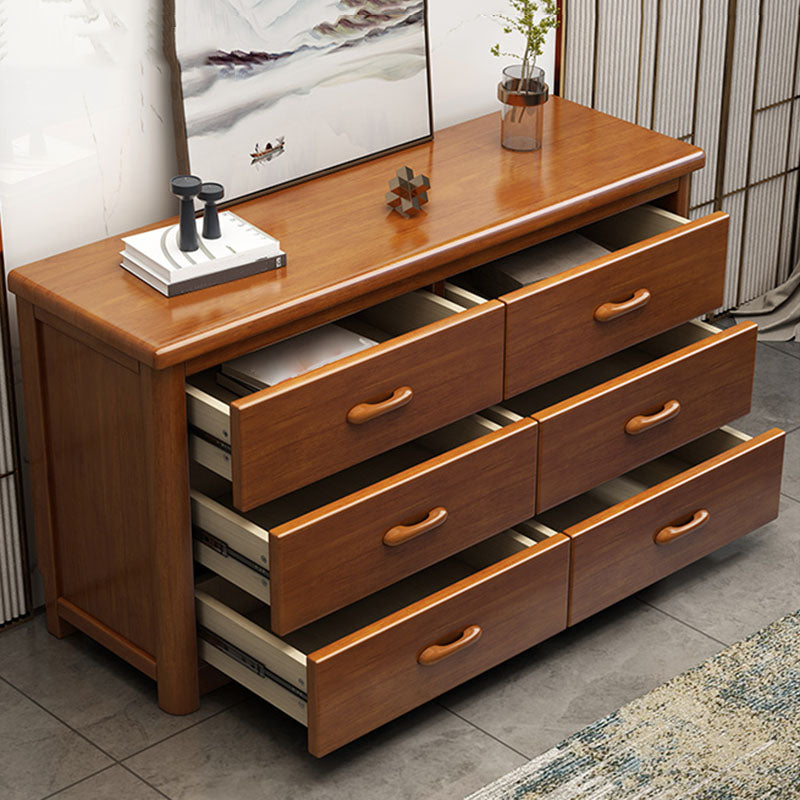 Home Contemporary Storage Chest Rubber Wood Chest with Drawers