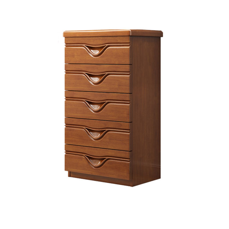 Home Contemporary Storage Chest Rubber Wood Chest with Drawers