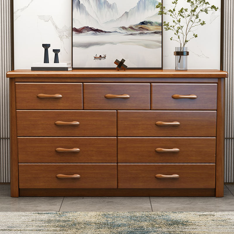 Home Contemporary Storage Chest Rubber Wood Chest with Drawers