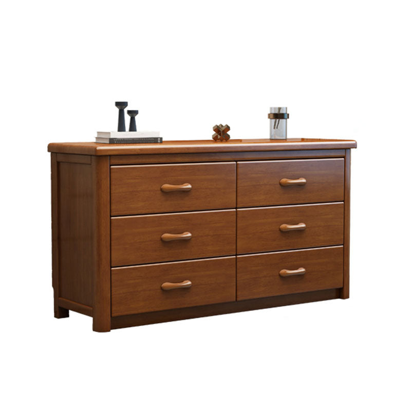 Home Contemporary Storage Chest Rubber Wood Chest with Drawers