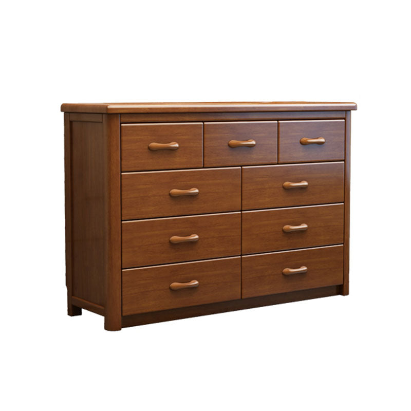 Home Contemporary Storage Chest Rubber Wood Chest with Drawers