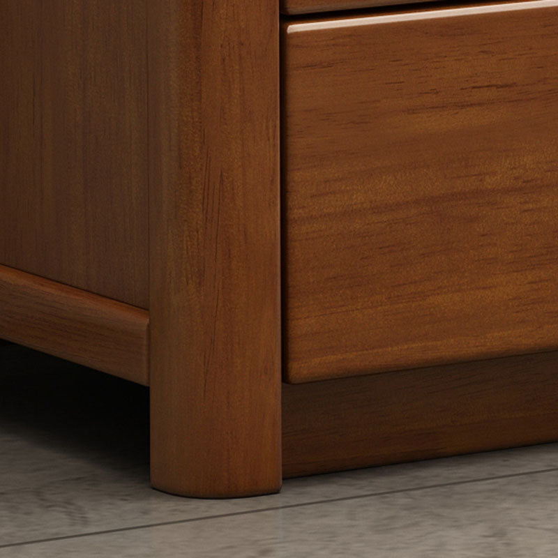 Home Contemporary Storage Chest Rubber Wood Chest with Drawers