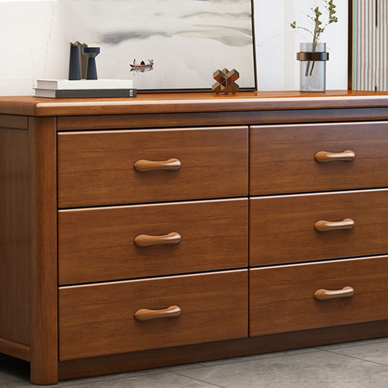 Home Contemporary Storage Chest Rubber Wood Chest with Drawers
