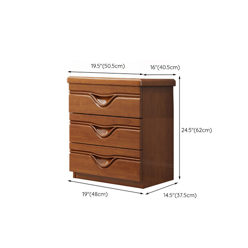 Home Contemporary Storage Chest Rubber Wood Chest with Drawers