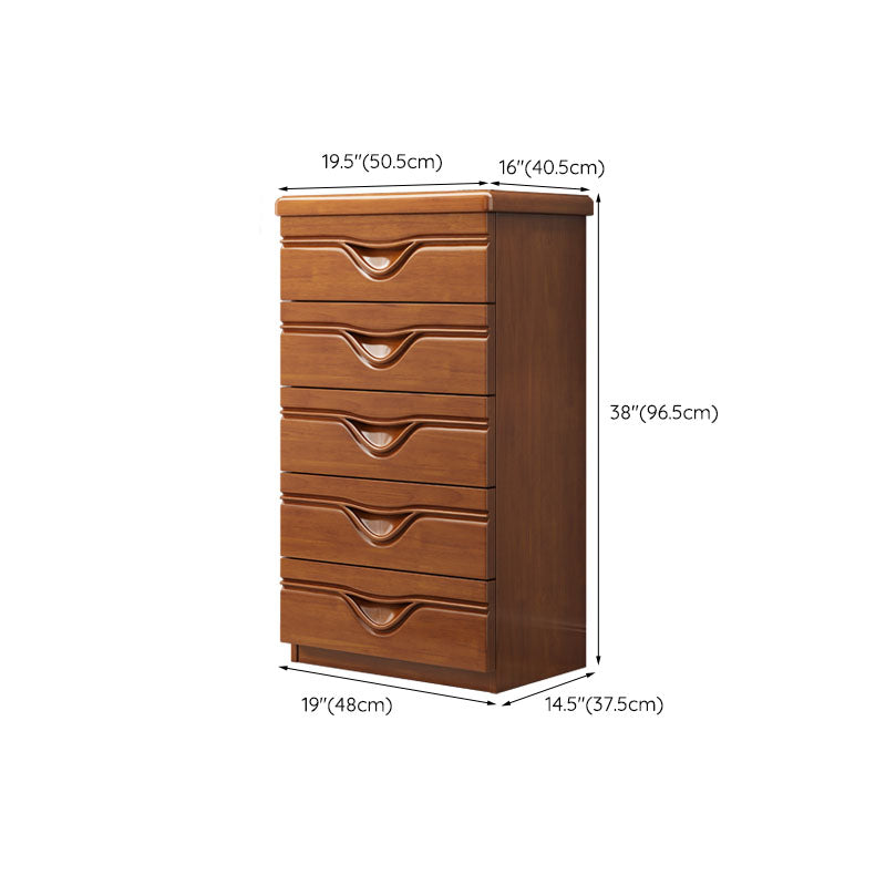 Home Contemporary Storage Chest Rubber Wood Chest with Drawers