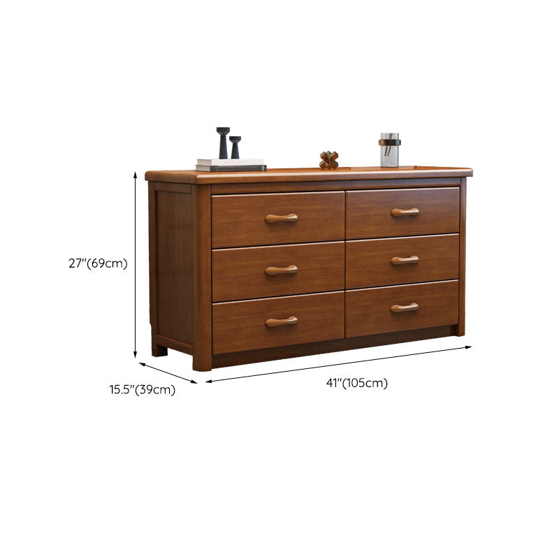 Home Contemporary Storage Chest Rubber Wood Chest with Drawers