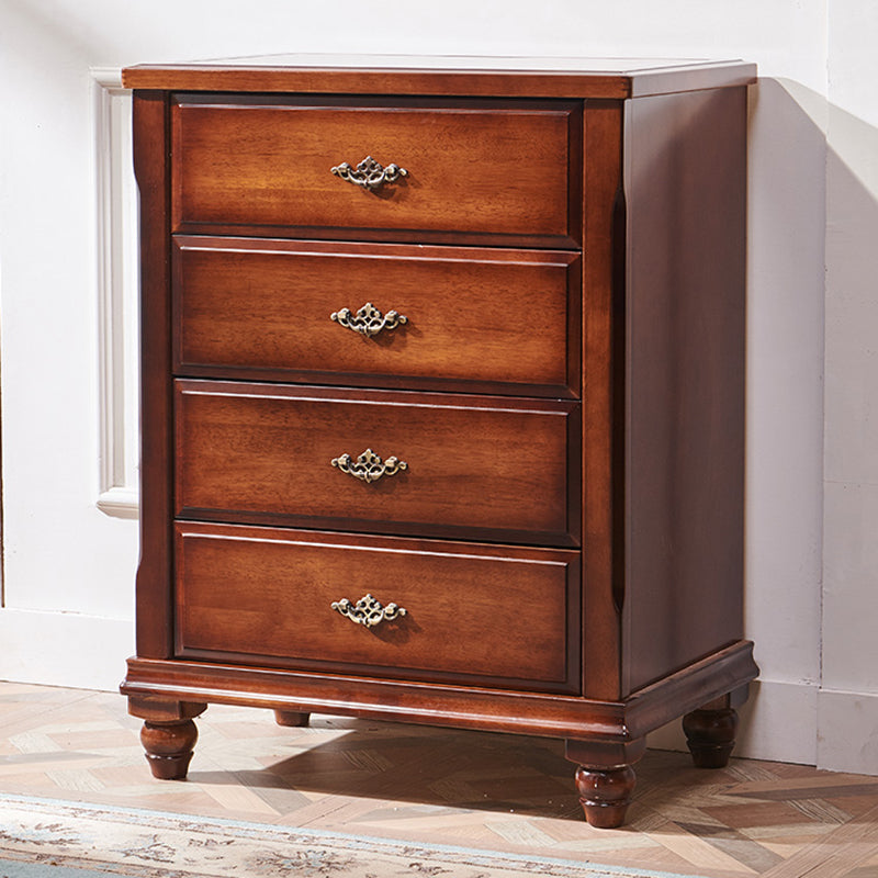 Vertical Rubber Wood Bedroom Storage Chest Traditional Chest with Drawers