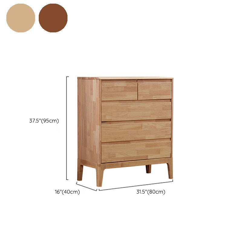Contemporary Storage Chest Home Rubber Wood Chest with Drawers