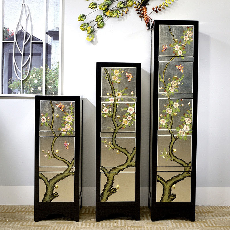 Nautical Bedroom Storage Chest Wooden Vertical Chest with Drawers