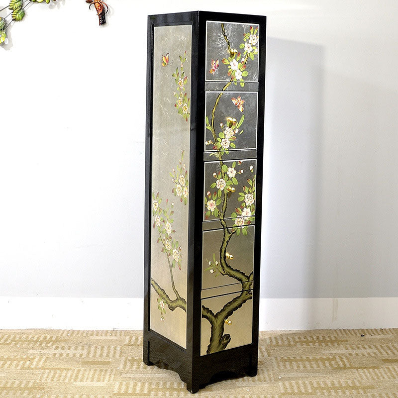 Nautical Bedroom Storage Chest Wooden Vertical Chest with Drawers