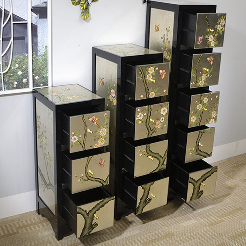 Nautical Bedroom Storage Chest Wooden Vertical Chest with Drawers