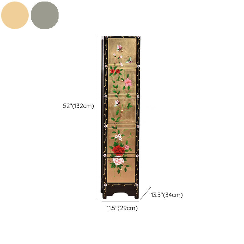 Nautical Bedroom Storage Chest Wooden Vertical Chest with Drawers