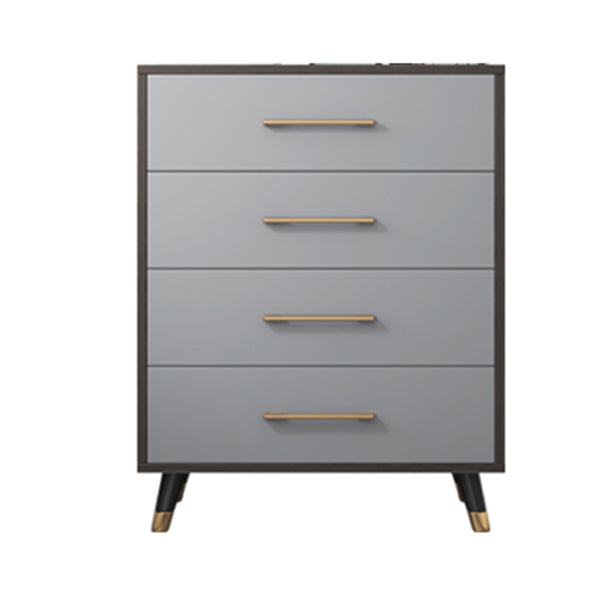 Classic Glam Wood Storage Chest Dresser Gray Bedroom Dresser
