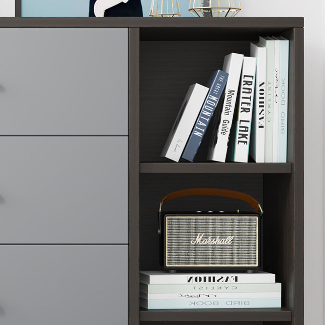 Classic Glam Wood Storage Chest Dresser Gray Bedroom Dresser