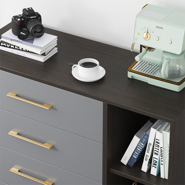 Classic Glam Wood Storage Chest Dresser Gray Bedroom Dresser