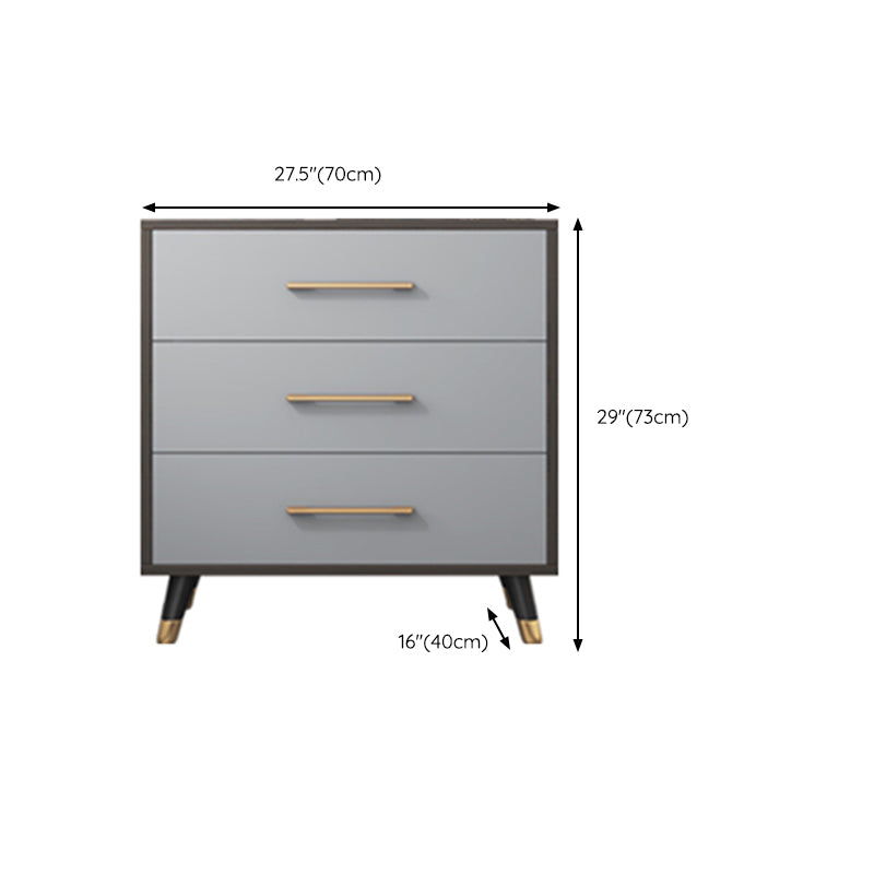 Classic Glam Wood Storage Chest Dresser Gray Bedroom Dresser