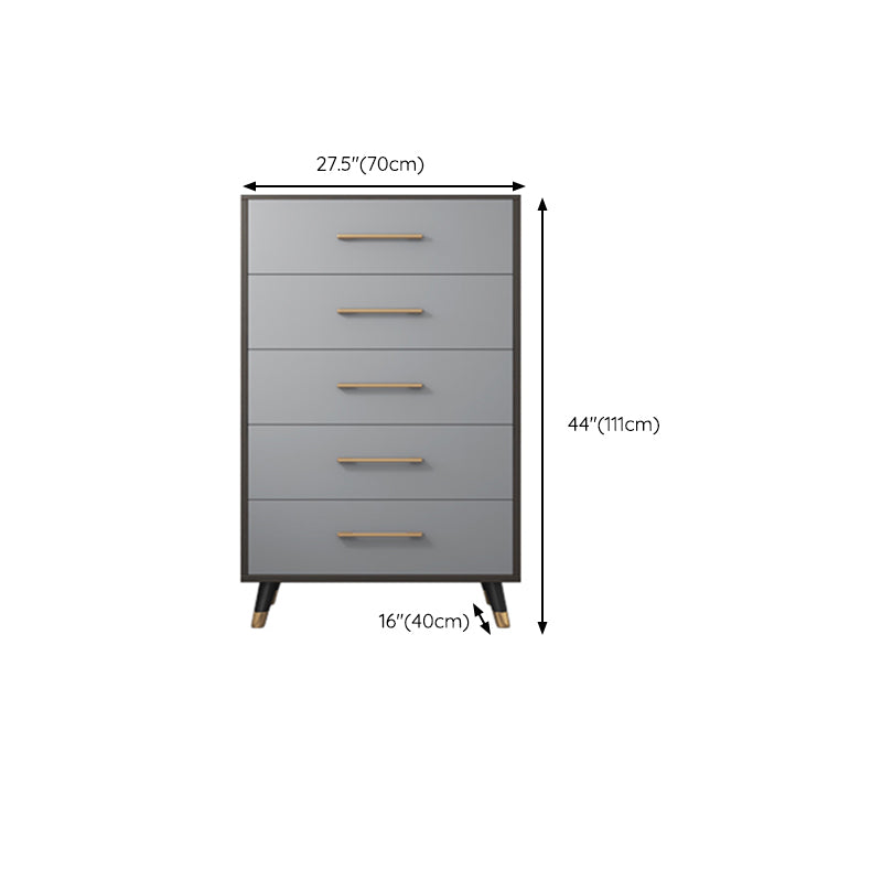 Classic Glam Wood Storage Chest Dresser Gray Bedroom Dresser