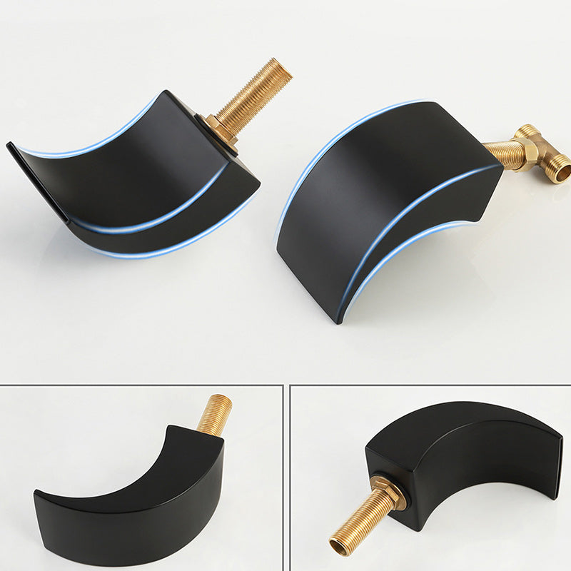 Circular 2-Handle Bathroom Faucet 3 Hole Widespread Bathroom Sink Faucet with Brass