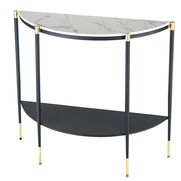 Contemporary Console Accent Table Antique Finish Half Moon Sofa Console Table