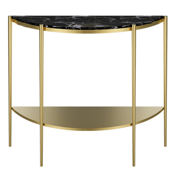 Contemporary Console Accent Table Antique Finish Half Moon Sofa Console Table